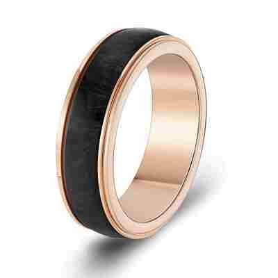 Buen precio Anillo de fibra de carbono forjado de resistencia superior con patrones de mármol únicos y opciones personalizables para anillos de boda en línea