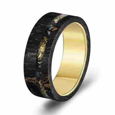 Buen precio Anillo de boda de fibra de carbono forjada de resistencia superior 2026 con patrones veteados únicos y opciones personalizables en línea